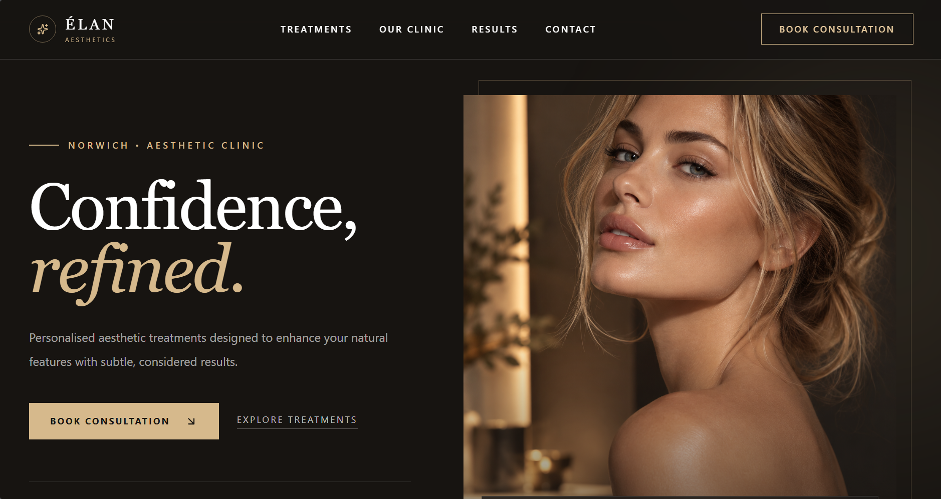 Élan Aesthetics website example