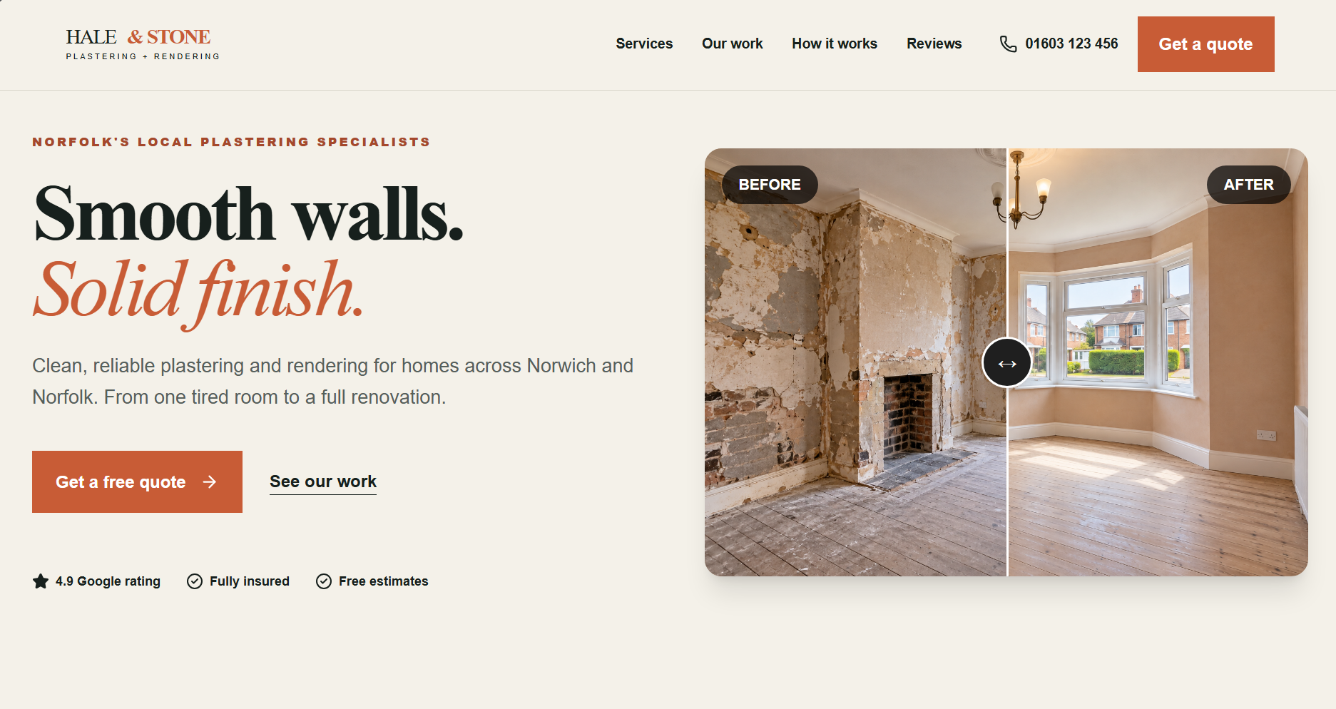 Plastering Website website example